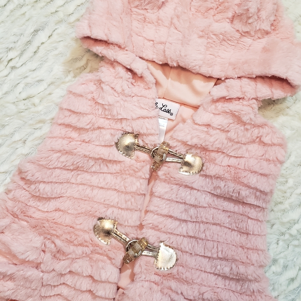 HP🎉 Faux Fur Teddy Bear Hood Vest